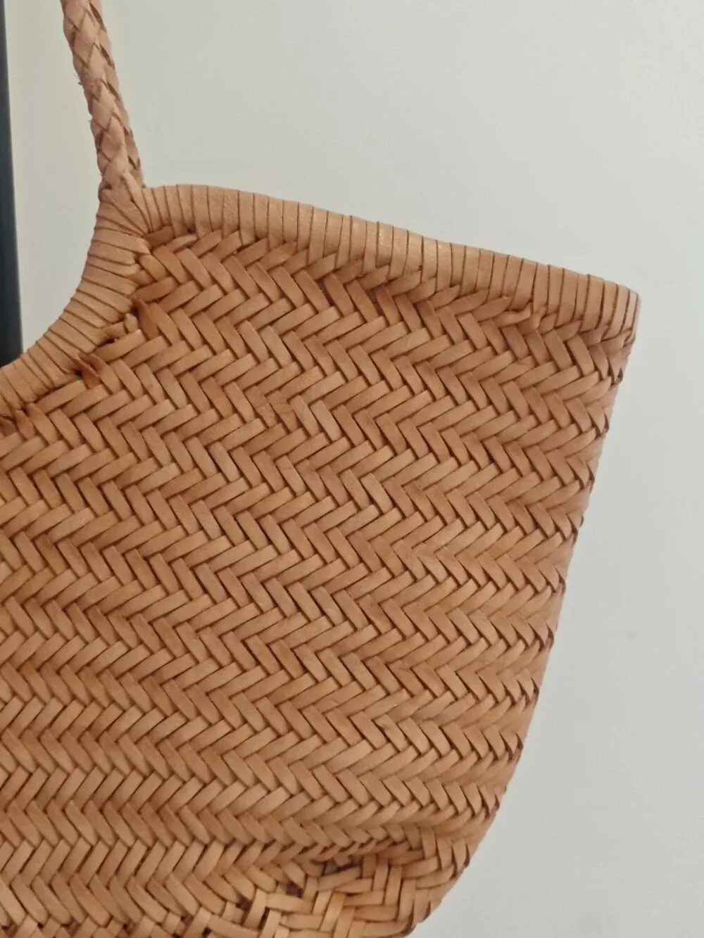 Dragon Diffusion nantucket woven basket bag in sand-sizeHeight: 40cm Width: 24cm - Picture 8 of 10